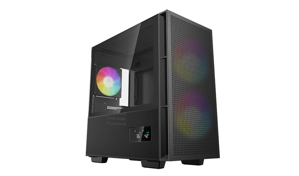 GABINETE DEEPCOOL CH360 DIGITAL NEGRO M-ATX S/FUENTE CRISTAL R-CH360-BKAPE3D-G-1 1M DE GARANTIA