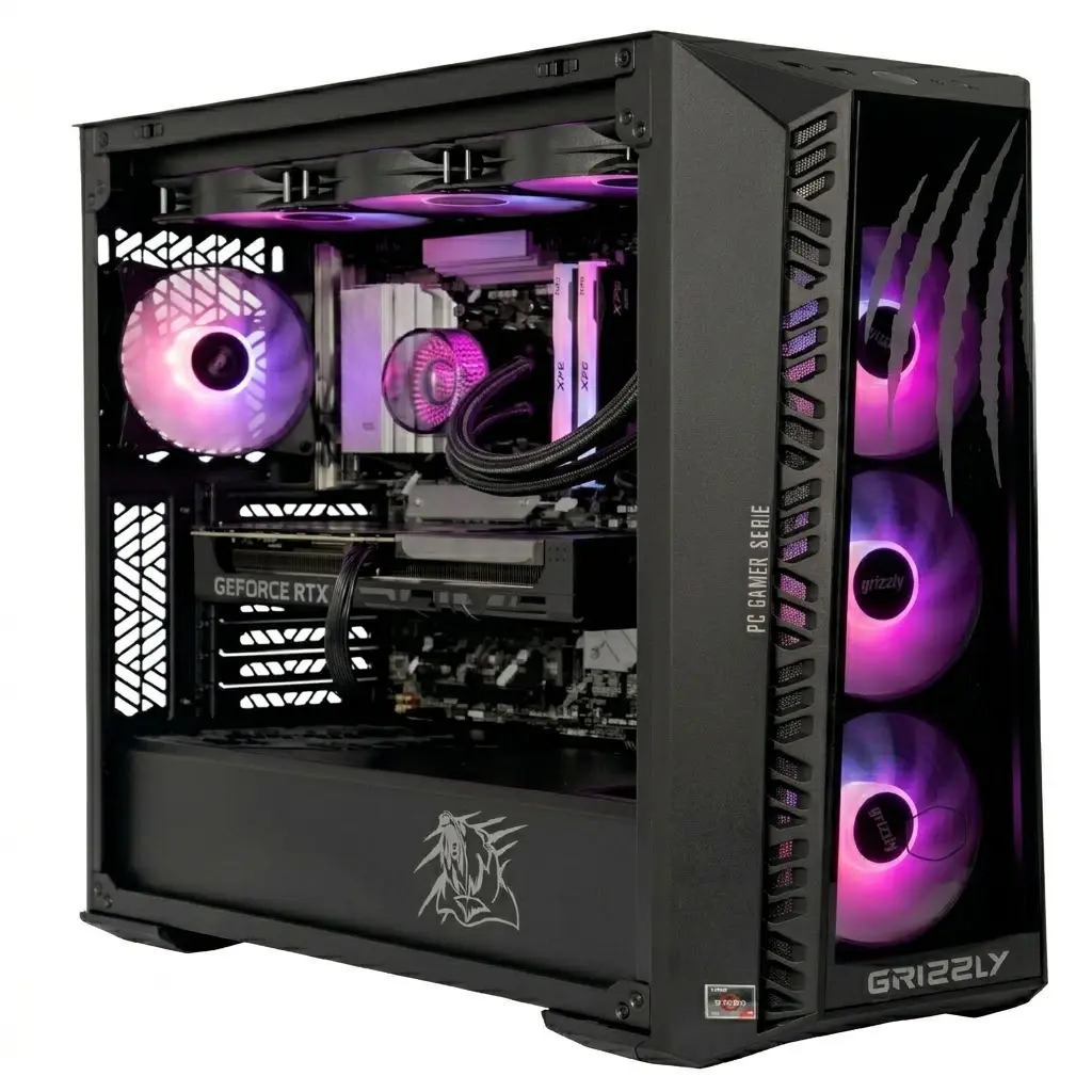 PC GAMER GRIZZLY AMD RYZEN 7 7700X 4.5GHZ RTX5060TI 32GB NV3 2TB WIFI BT PG-AMD066 12M DE GARANTIA