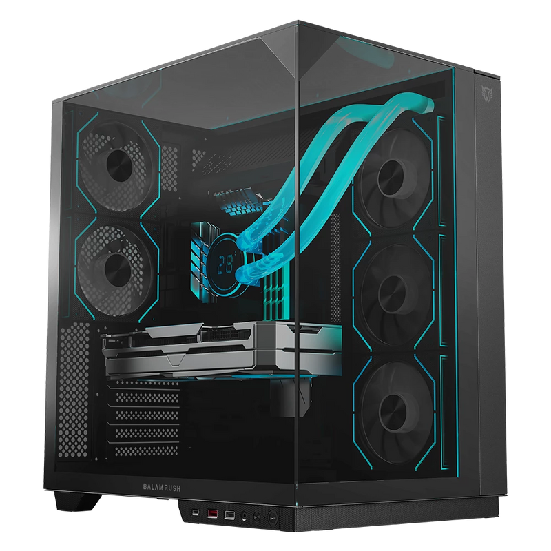 GABINETE BALAM RUSH TANK MAJESTIC 7600 NEGRO ATX USB-3.0 CRISTAL S/FUENTE BR-941495 11M DE GARANTIA