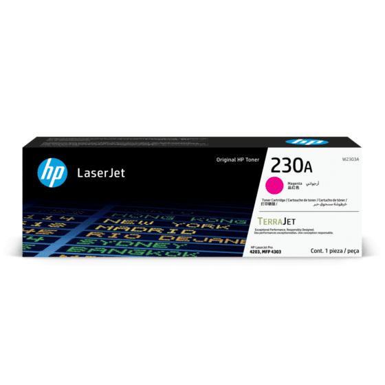 TONER HP 2303A MAGENTA 1800 PAGINAS COM/4203CDN/4203DW/4303DW/4303FDN/4303FDW W2303A SIN GARANTIA