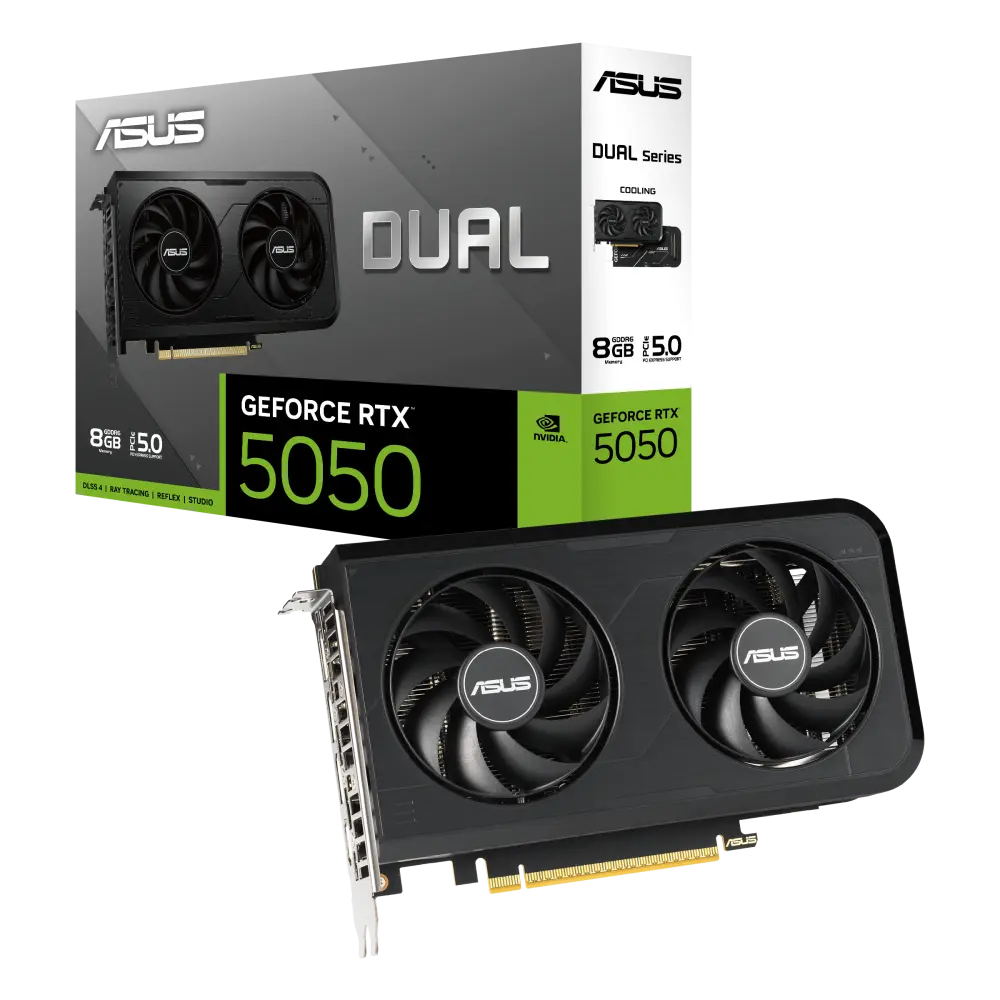 TARJETA DE VIDEO NVIDIA GEFORCE RTX5050 8GB GDDR6 ASUS DUAL 90YV0N73-M0AA00 12M DE GARANTIA