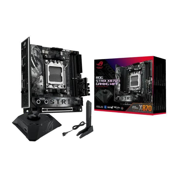 MOTHER AMD X870-I WIFI ASUS ROG STRIX AM5 2XDDR5 128GB MINI-ITX 90MB1IW0-MVAAY0 12M DE GARANTIA