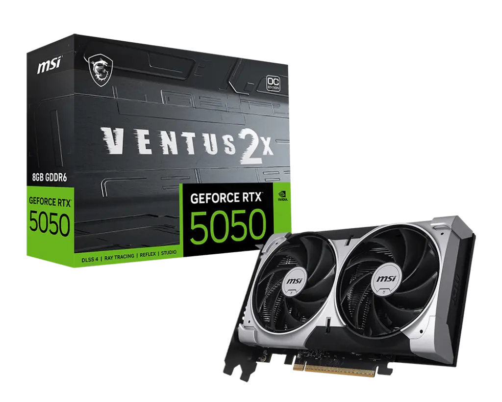 TARJETA DE VIDEO NVIDIA GEFORCE RTX5050 8GB OC GDDR6 MSI GAMING RTX 5050 8G VENTUS 2X OC 12M DE GARANTIA