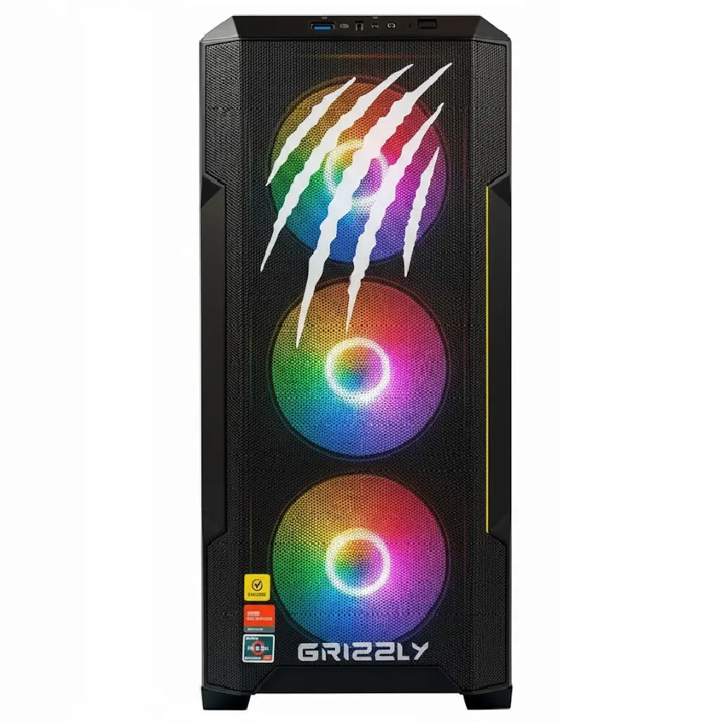 PC GAMER GRIZZLY AMD RYZEN 7 8700G 4.2GHZ 32GB NMVE 1TB MONITOR 27 KIT TECLADO Y MOUSE WIFI BT PG-AMD074 12M DE GARANTIA