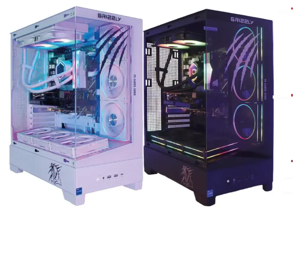 PC GAMER GRIZZLY INTEL CORE I5 14400F 4.7GHZ RTX5060 32GB NV3 2TB WIFI DISPONIBLE EN BLANCO Y NEGRO  PG-INTEL086 UN AÑO DE GARANTIA 