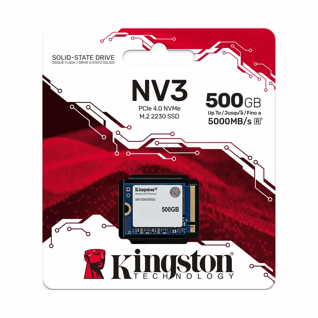 SSD KINGSTON NV3 500GB M.2 2230 NVME SNV3SM3/500G 12M DE GARANTIA 