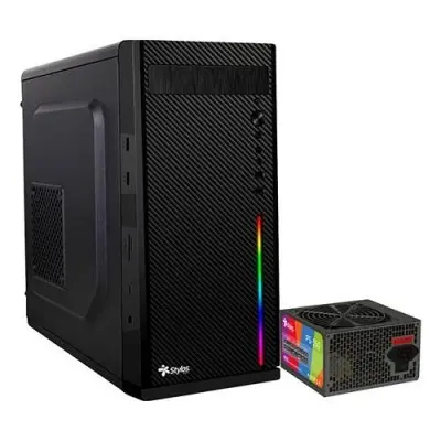 GABINETE STYLOS CGAB6 CON/FUENTE NEGRO MICRO ATX STGASC1B 11M DE GARANTIA