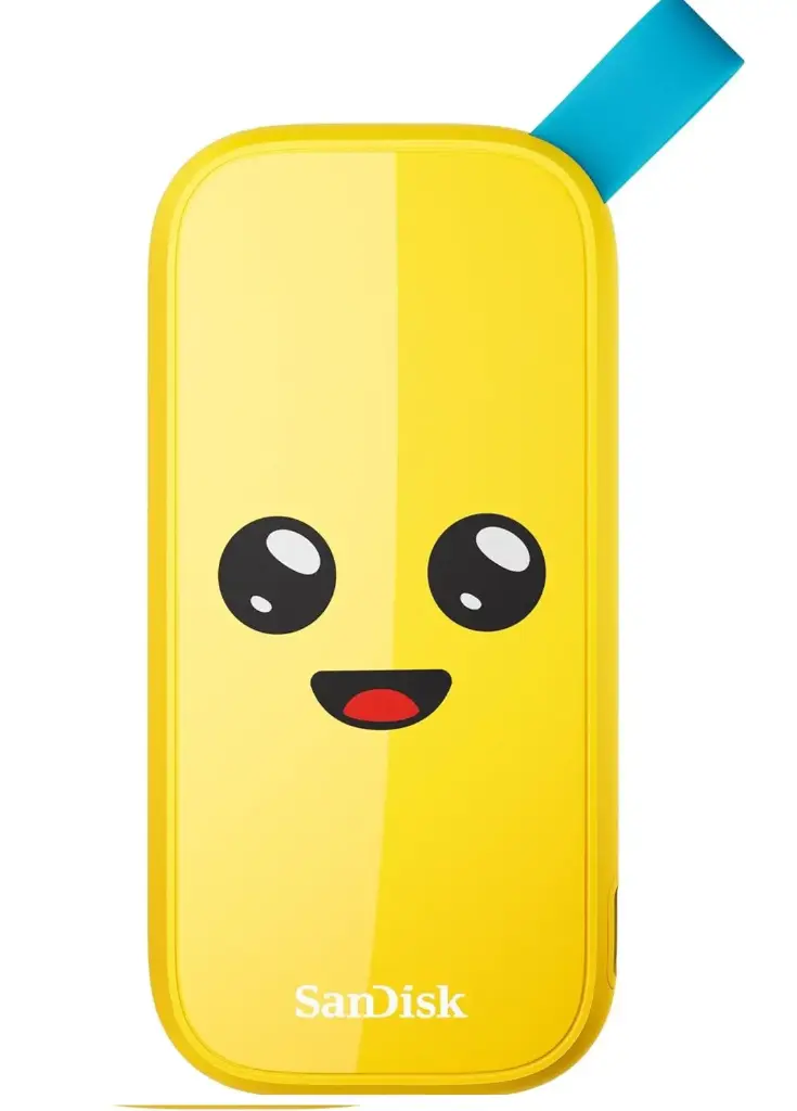 SSD EXTERNO SANDISK 1TB USB 3.2 800MB/S EDICION PEELY AMARILLO SDSSDE30-1T00-G25F 1AÑO DE GARANTIA