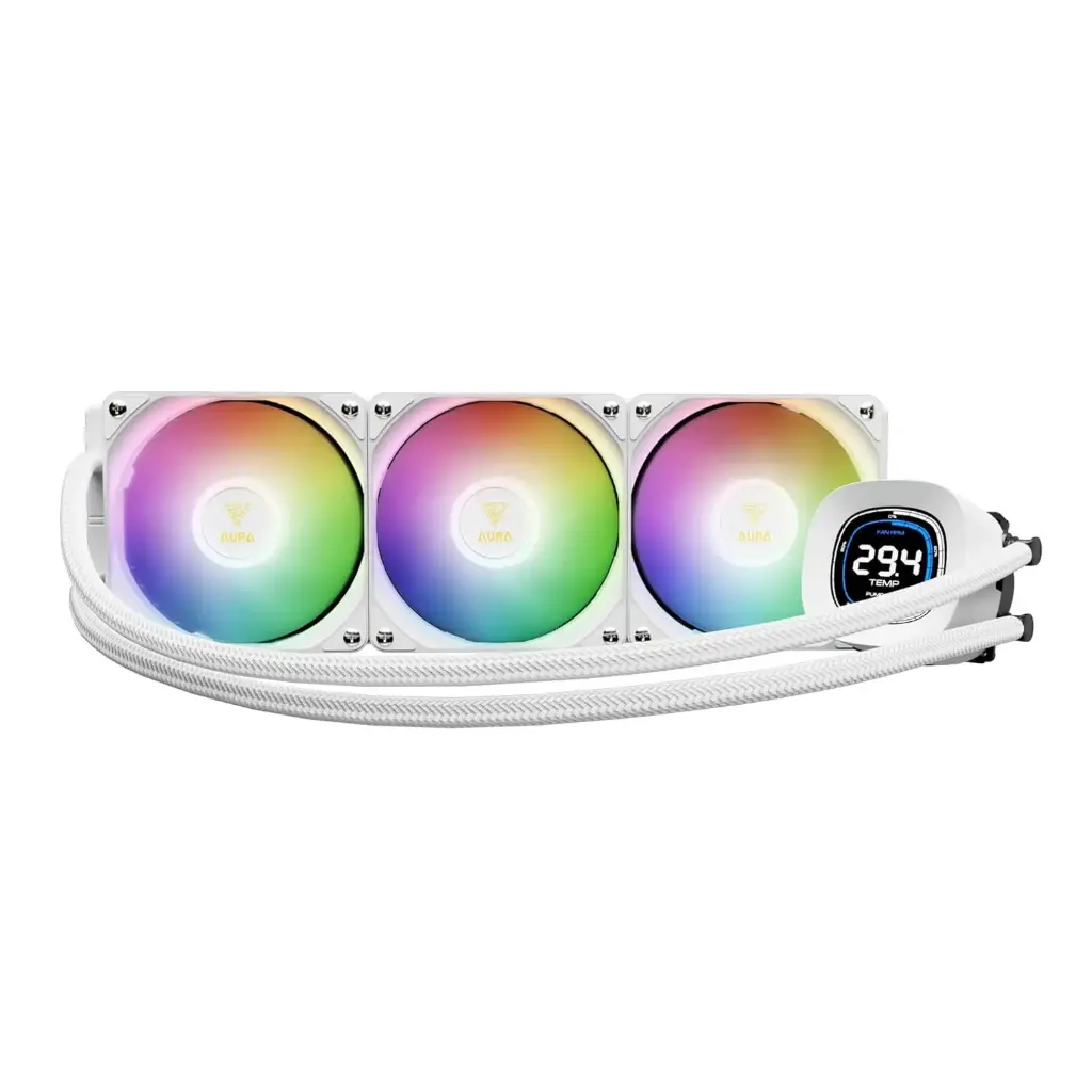 ENFRIAMIENTO GAMDIAS AURA GL360 DIGITAL WH ARGB BLANCO 360MM AM5/LGA1851 AU-GL360 DIGITAL WH 11M DE GARANTIA