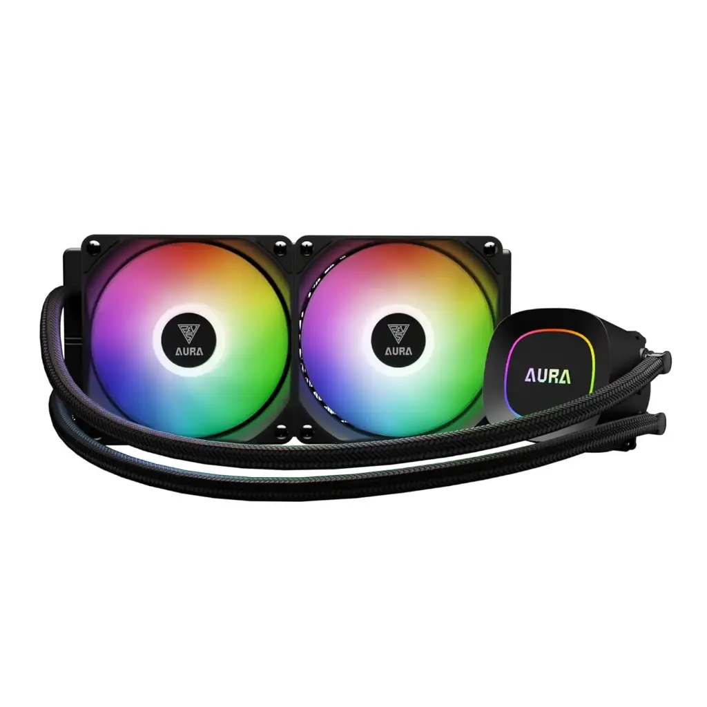 ENFRIAMIENTO GAMDIAS AURA GL240 LITE ARGB NEGRO 240MM AM5/LGA1851 AU-GL240 LITE 11M DE GARANTIA