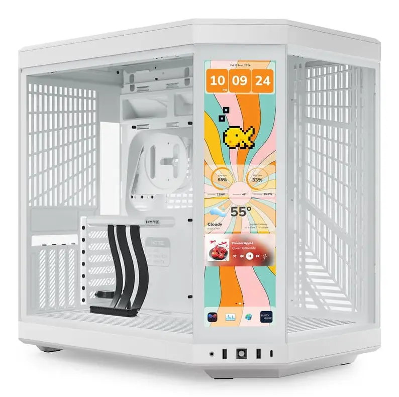 GABINETE HYTE Y70 TOUCH INFINITE EATX S/FUENTE CRISTAL BLANCO CS-HYTE-Y70TTI-WW 11M DE GARANTIA