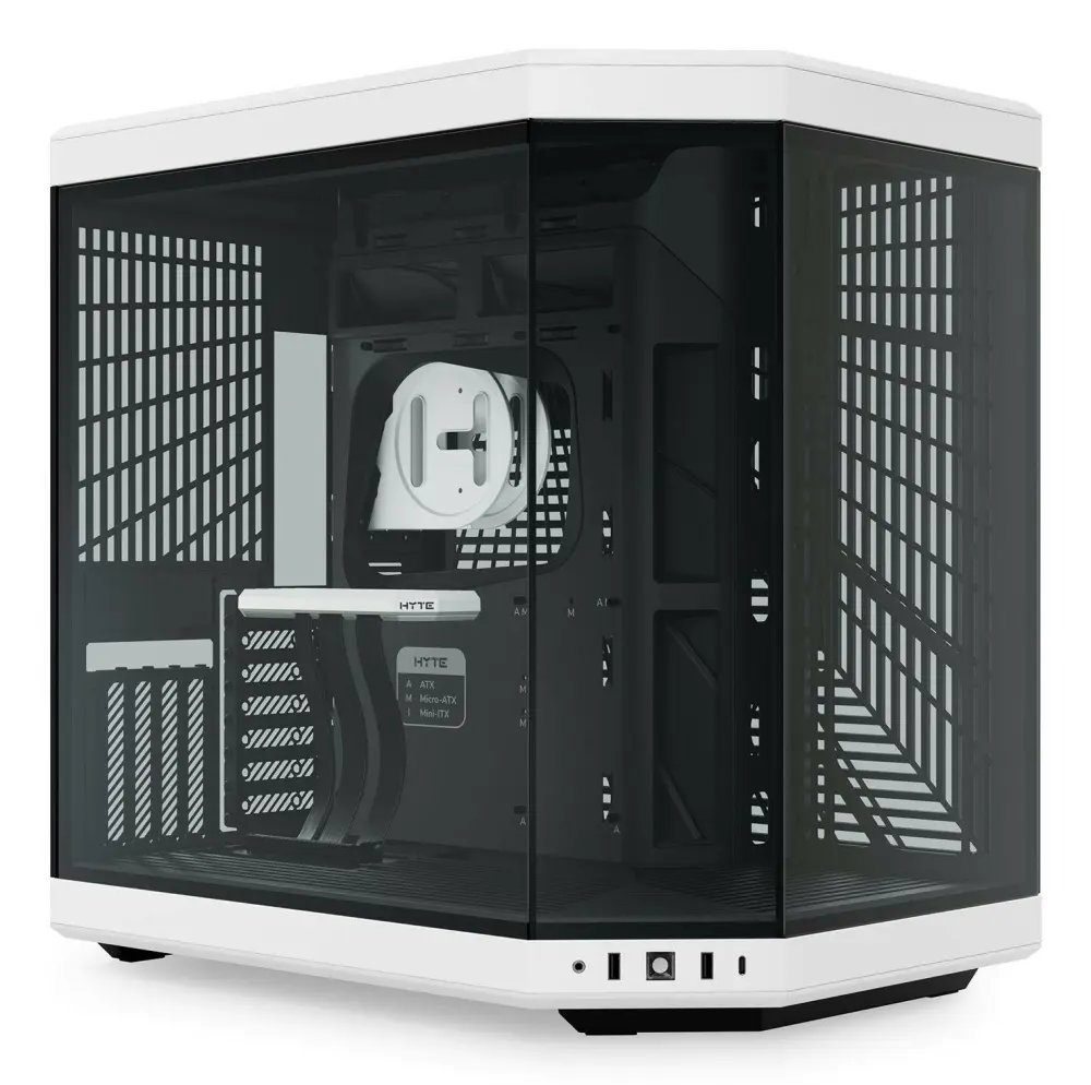 GABINETE HYTE Y70 EATX S/FUENTE CRISTAL NEGRO/BLANCO CS-HYTE-Y70-BW 11M DE GARANTIA 