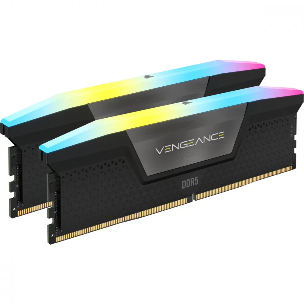 RAM CORSAIR DDR5 VENGEANCE 2X16 32GB 5600 NEGRO RGB CMH32GX5M2B5600C40K 1AÑO DE GARANTIA
