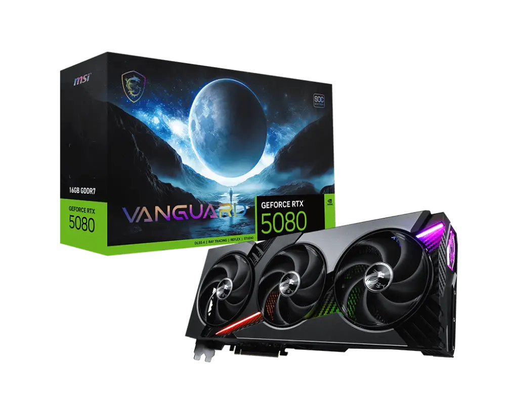 TARJETA DE VIDEO NVIDIA RTX5080 16GB GDDR7 MSI VANGUARD RTX 5080 16G VANGUARD SOC 12M DE GARANTIA