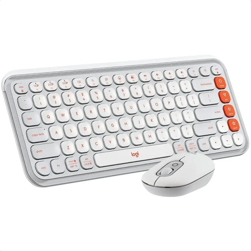KIT 2 EN 1 LOGITECH POP ICON COMBO BLUETOOTH BLANCO NARANJA 920-013055 11M DE GARANTIA