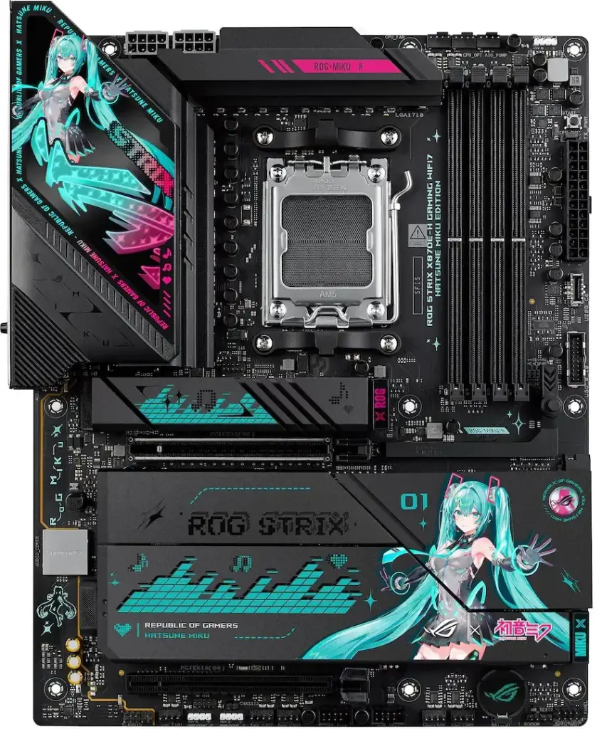 MOTHER AMD X870E-H WIFI ASUS ROG STRIX GAMING MIKU AM5 4xDDR5 256GB ATX 90MB1MA0-M0EAY0 1AÑO DE GARANTIA