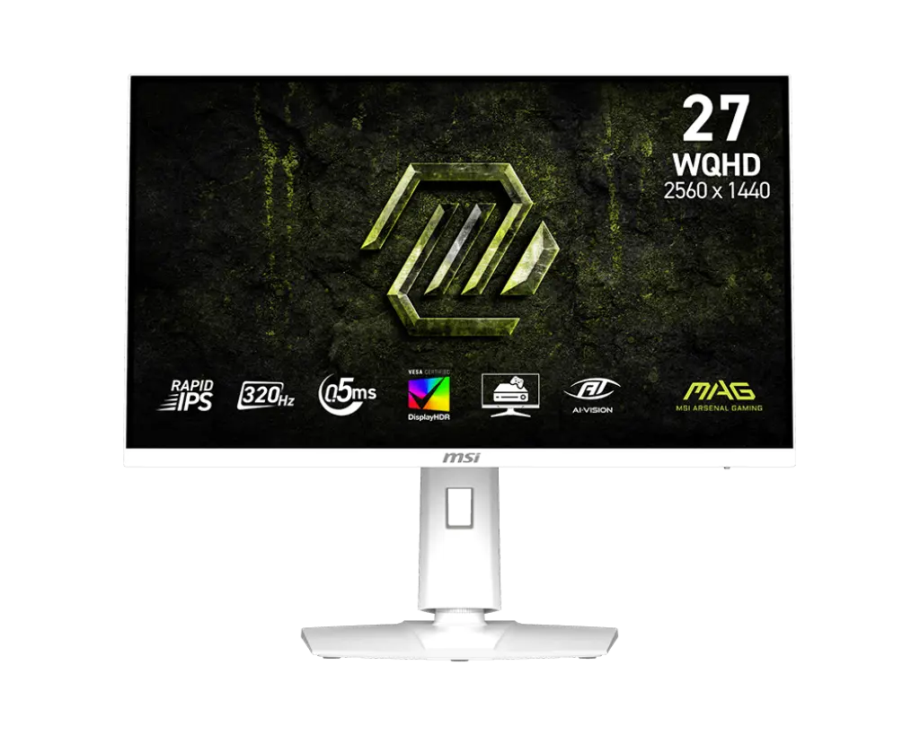 MONITOR 27 MSI MAG 274QRFW X32 0.5MS 320HZ WQHD GAMER IPS BLANCO ANTI-GLARE ADAPTIVE SYNC 12M DE GARANTIA