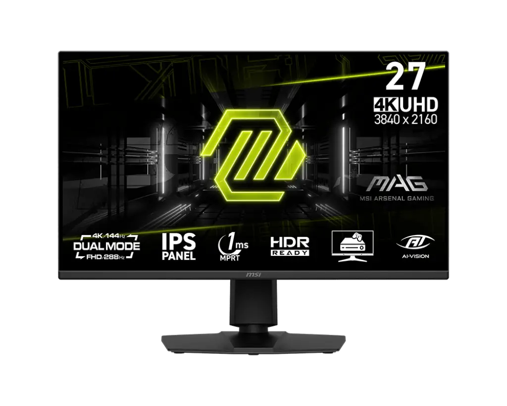 MONITOR 27 MSI MAG 275UPD E14 1MS 144HZ UHD IPS DUAL MODE/288HZ ANTI-GLARE ADAPTIVE SYNC 12M DE GARANTIA