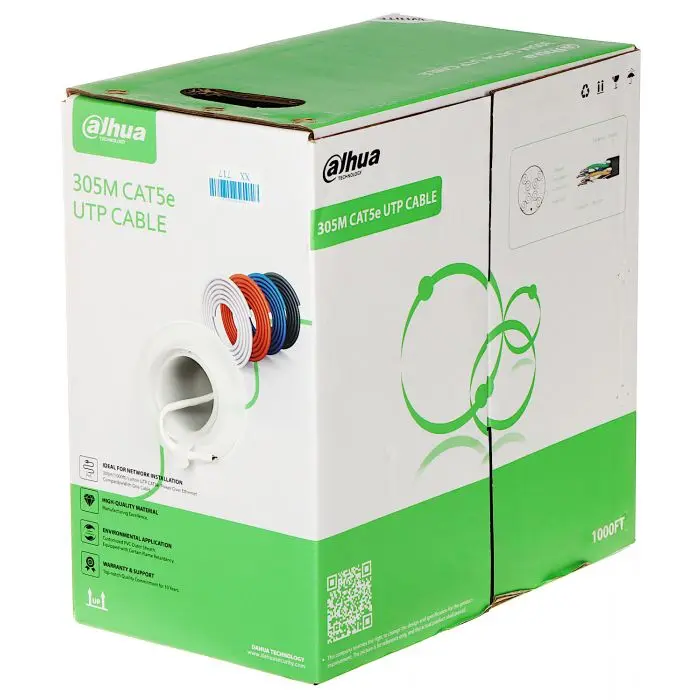 BOBINA DAHUA CAT5E BLANCO UTP 305M DH-PFM922I-5EUN-C SIN GARANTIA