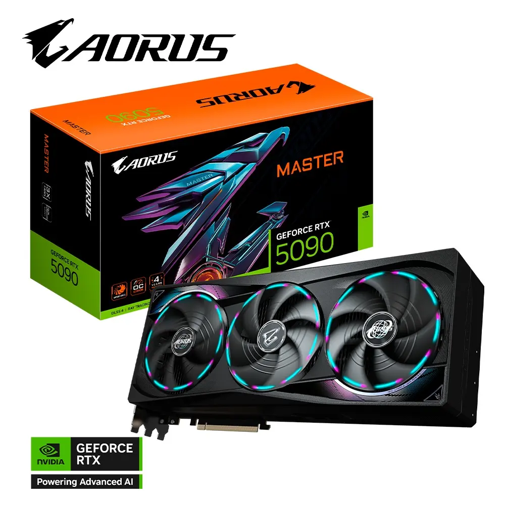 TARJETA DE VIDEO NVIDIA GEFORCE RTX5090 32GB GDDR7 GIGABYTE AORUS GV-N5090AORUS M-32GD 12M DE GARANTIA
