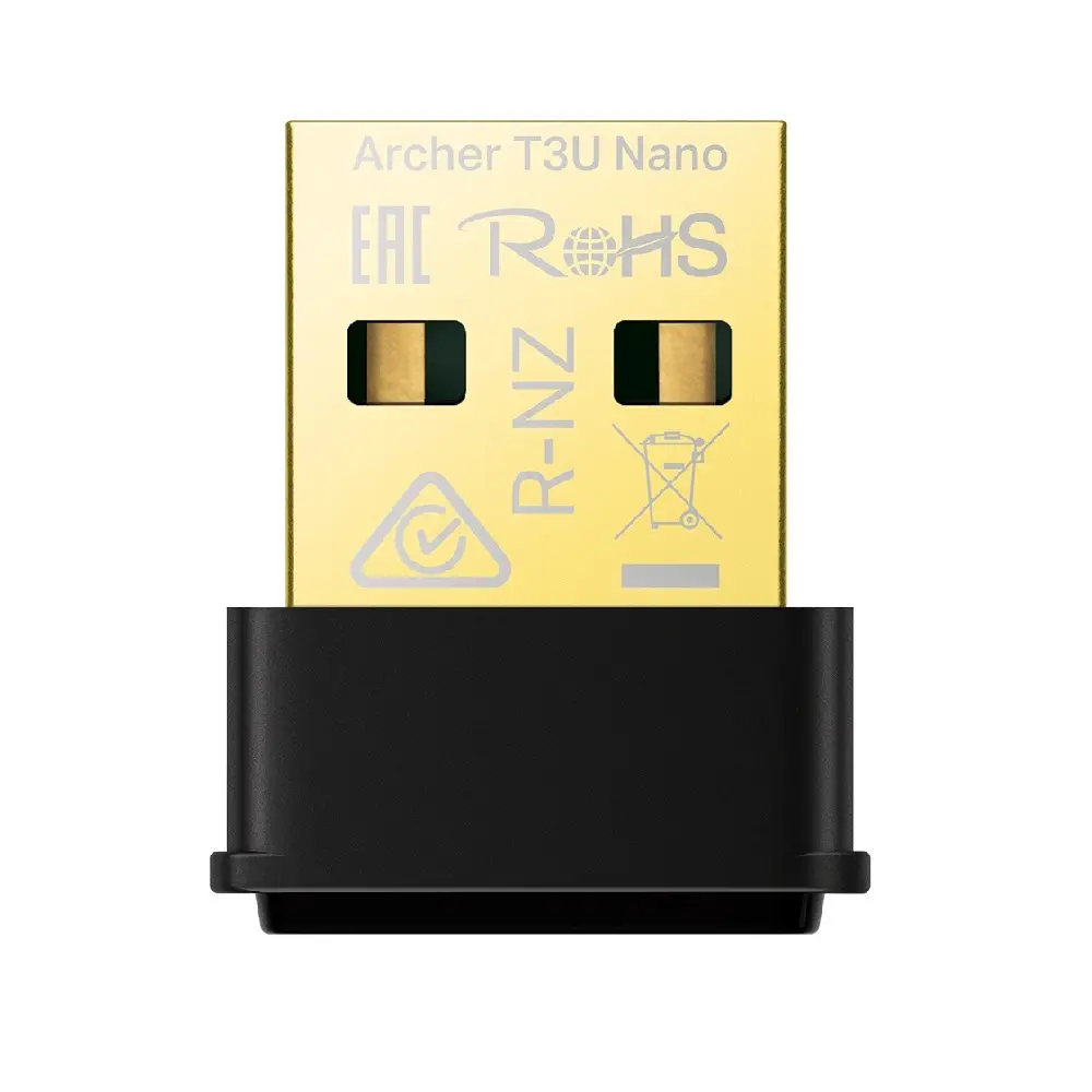 ADAPTADOR TPLINK ARCHER T3U NANO USB 2.0 AC1300 2.4GHZ 5GHZ 1AÑO DE GARANTIA