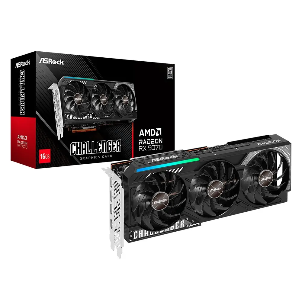 TARJETA DE VIDEO RADEON RX9070 16GB GDDR6 ASROCK CHALLENGER RX9070 CL 16G 12M DE GARANTIA