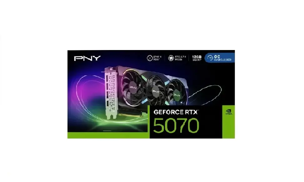 TARJETA DE VIDEO NVIDIA GEFORCE RTX5070 12GB OC GDDR7 PNY ARGB VCG507012TFXXPB1-O 1AÑO DE GARANTIA