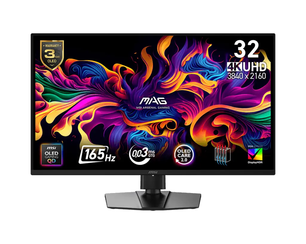 MONITOR 32 MSI MAG 322UP QD-OLED E16 0.3MS 165HZ UHD GAMER QD OLED ANTI-GLARE G-SYNC GARANTIA CON FABRICANTE