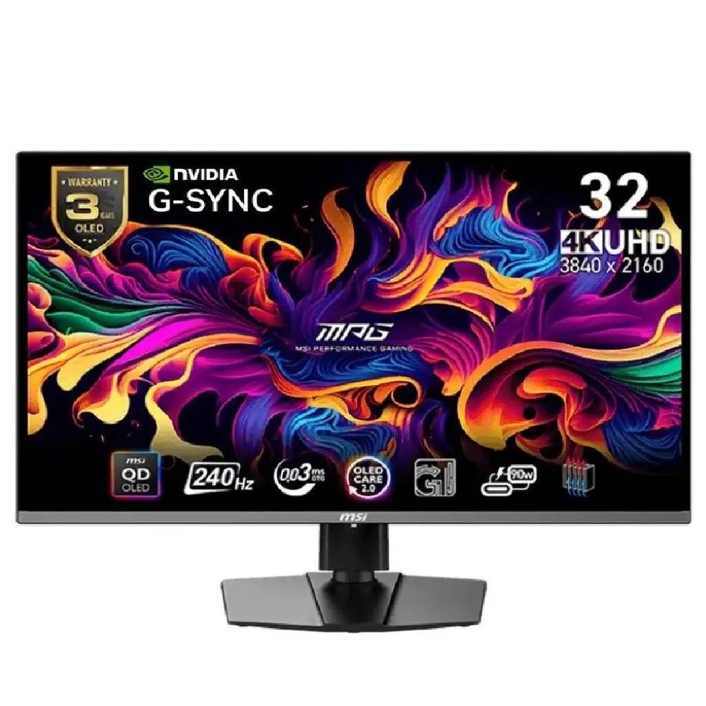 MONITOR 32 MSI MPG 321URX QD-OLED 0.3MS 240HZ UHD GAMER QD OLED ANTI-GLARE G-SYNC GARANTIA CON FABRICANTE