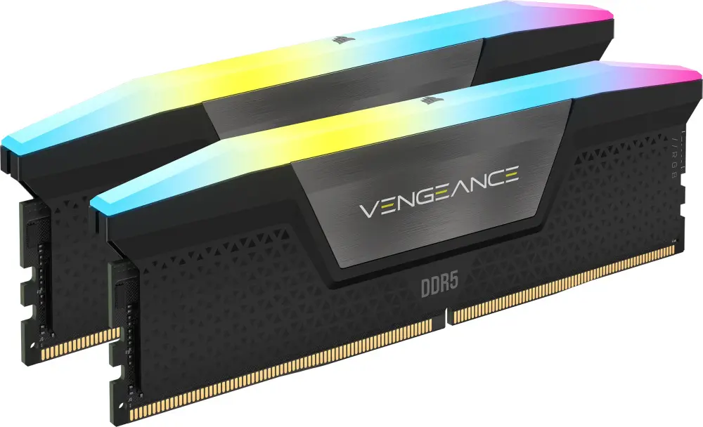 RAM CORSAIR DDR5 VENGEANCE 2X8 16GB 5200 NEGRO RGB CMH16GX5M2B5200C40 12M DE GARANTIA