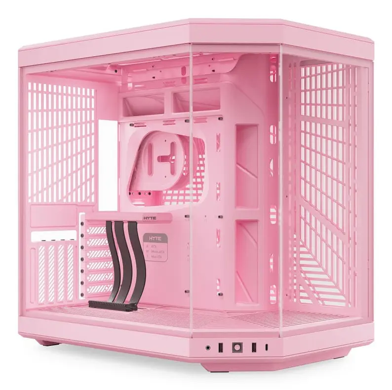 GABINETE HYTE Y70 EATX S/FUENTE CRISTAL STRAWBERRY MILK ROSA CS-HYTE-Y70-SM 12M DE GARANTIA