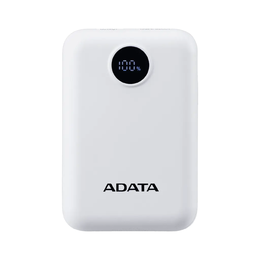 POWER BANK ADATA C100 BLANCO CARGA RAPIDA USB-C PC10022-12WH 6M DE GARANTIA