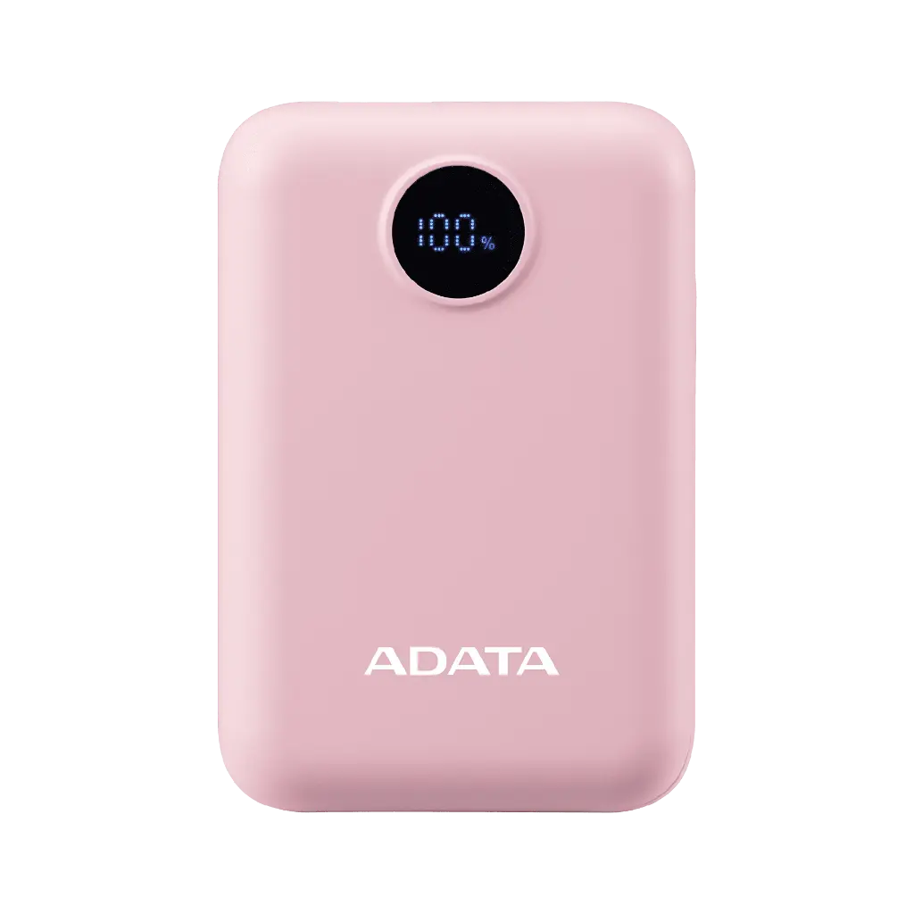 POWER BANK ADATA C100 ROSA CARGA RAPIDA USB-C PC10022-12PK 6M DE GARANTIA