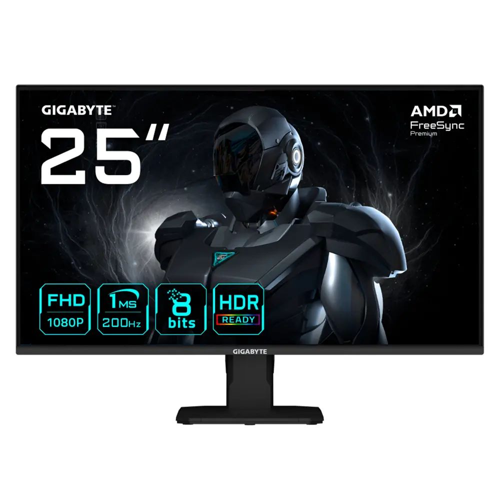 MONITOR 24 GIGABYTE GS25F2 1MS 200HZ FULL HD GAMER IPS ANTI-GLARE DP HDMI USB HUB 20VM0-GS25F2BM-1USS 12M DE GARANTIA