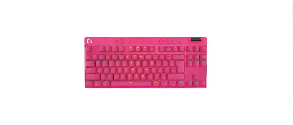 TECLADO LOGITECH PRO X TKL RAPID RGB USB INGLES ROSA 920-013133 11M DE GARANTIA