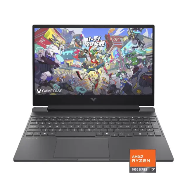 LAPTOP HP VICTUS RYZEN 7 7445HS 512GB SSD 16GB DDR5 RTX 4050 15.6 FHD W11H TEC/ING 15-FB3093DX BM4X8UA 12M DE GARANTIA