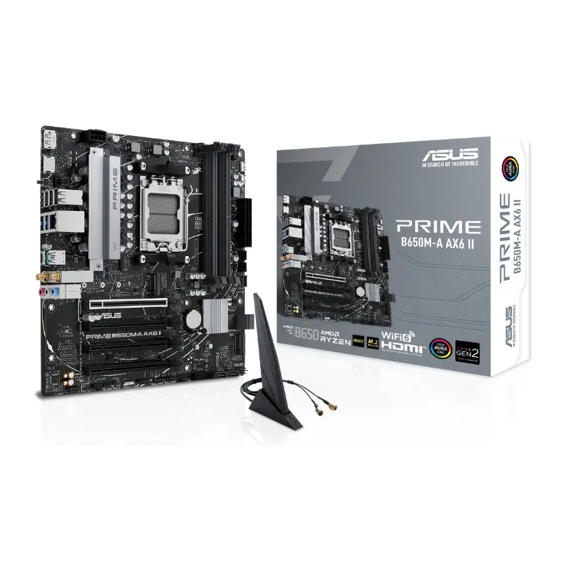 MOTHER AMD B650M-A AX6 II WIFI ASUS PRIME AM5 4xDDR5 192GB M-ATX 90MB1J90-M0EAY0 12M DE GARANTIA