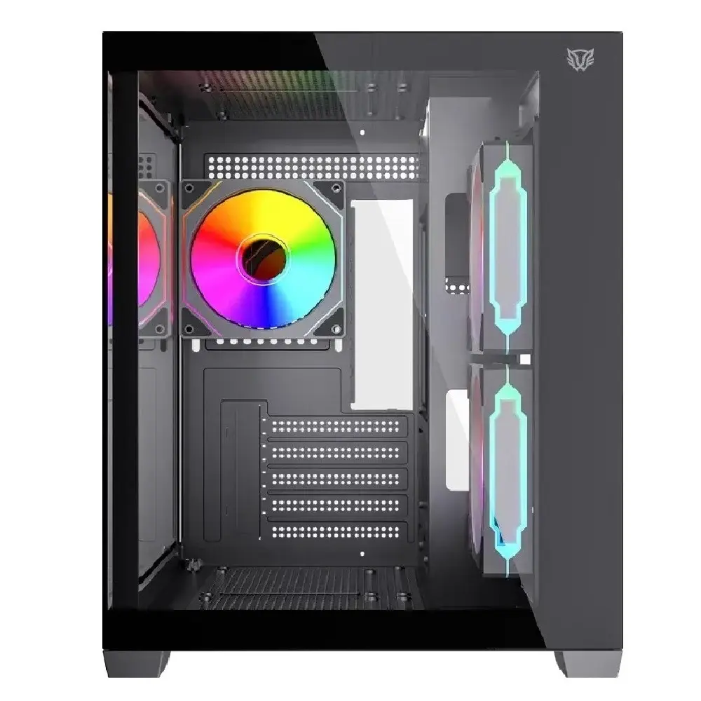 GABINETE BALAM RUSH TANK GLOW MAX 3900 NEGRO MATX RGB C/TEMPLADO S/FUENTE BR-943857 3M DE GARANTIA
