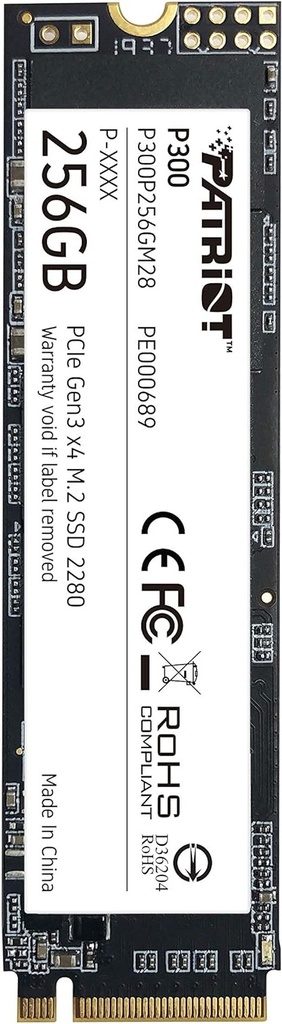 SSD PATRIOT P300 256GB 2280 M2 1700MB 9SE00083-P300P256GM28 11M DE GARANTIA