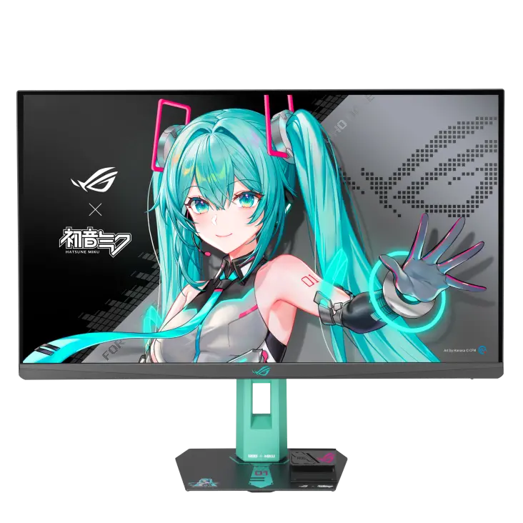 MONITOR 27 ASUS ROG STIIRX XG27ACMEG-G HATSUNE MIKU EDITION 0.3MS 260HZ QHD GAMER IPS BOCINAS ADAPTIVE-SYNC 90LM07N0-B01170 12M DE GARANTIA