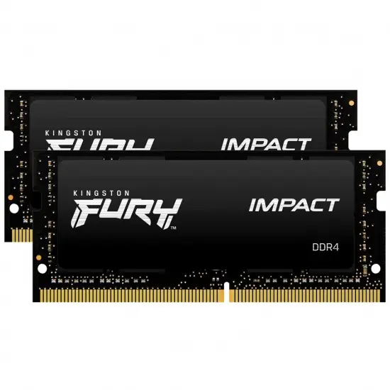 RAM KINGSTON FURY IMPACT SODDR4 LAP 32GB 2X16 3200 NEGRO KF432S20IBK2/32 12M DE GARANTIA