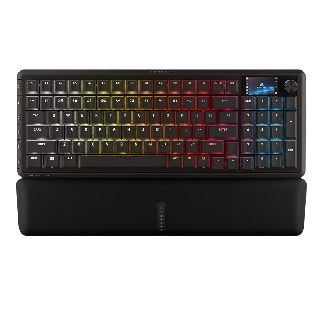 TECLADO CORSAIR VANGUARD 96 MLX PLASMA MECANICO RGB REPOSA MANOS MAGNETICO ALAMBRICO PANTALLA LCD CH-91E901E-NA 12M DE GARANTIA
