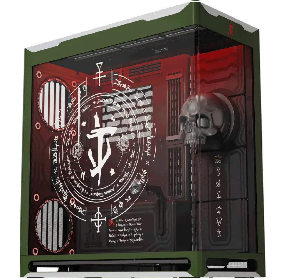 GABINETE HAVN HS 420 DOOM TIRA RGB S/FUENTE M-ATX CRISTAL VERDE HVN-CA-HS420-05-DOOM 12M DE GARANTIA
