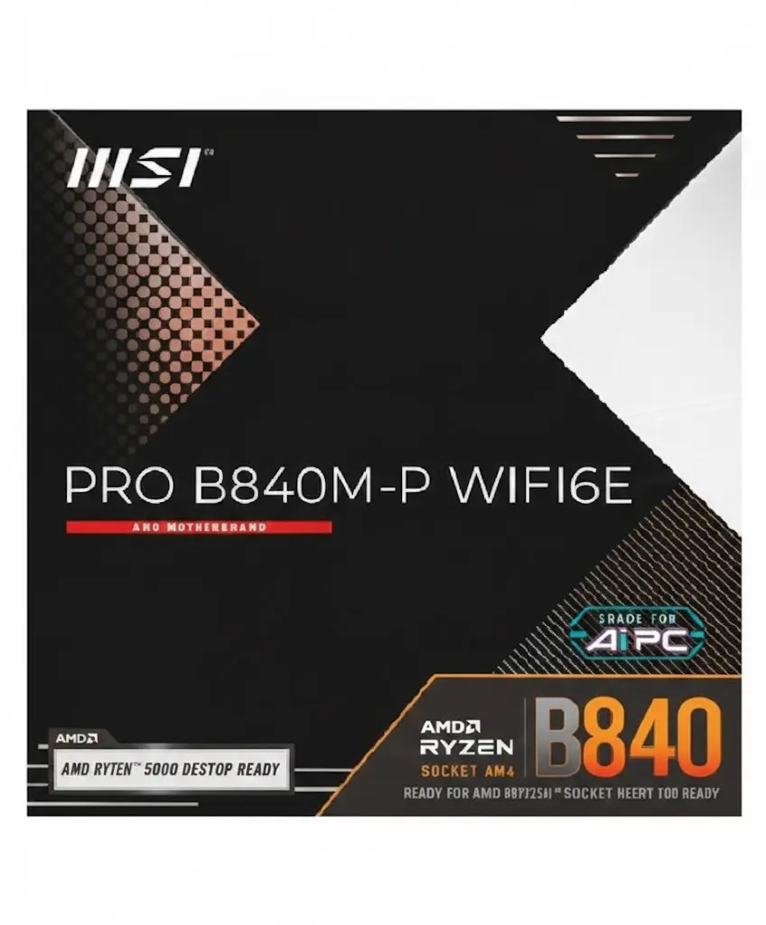 MOTHER AMD B840M-B MSI PRO AM5 2xDDR5 128GB M-ATX 12M DE GARANTIA