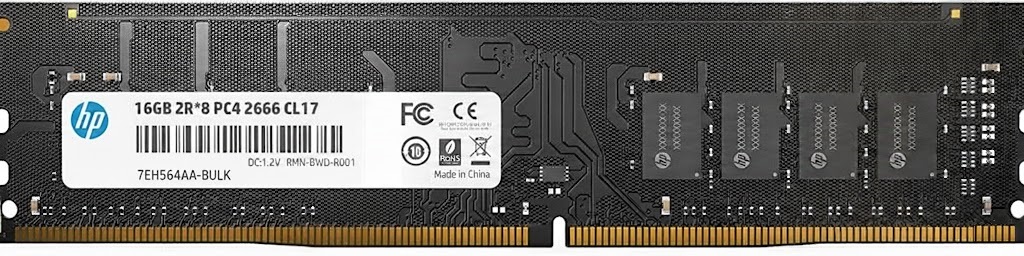 RAM HP V2 BULK DDR4 16GB 2666 1X16 7EH56AA-BULK 12M DE GARANTIA