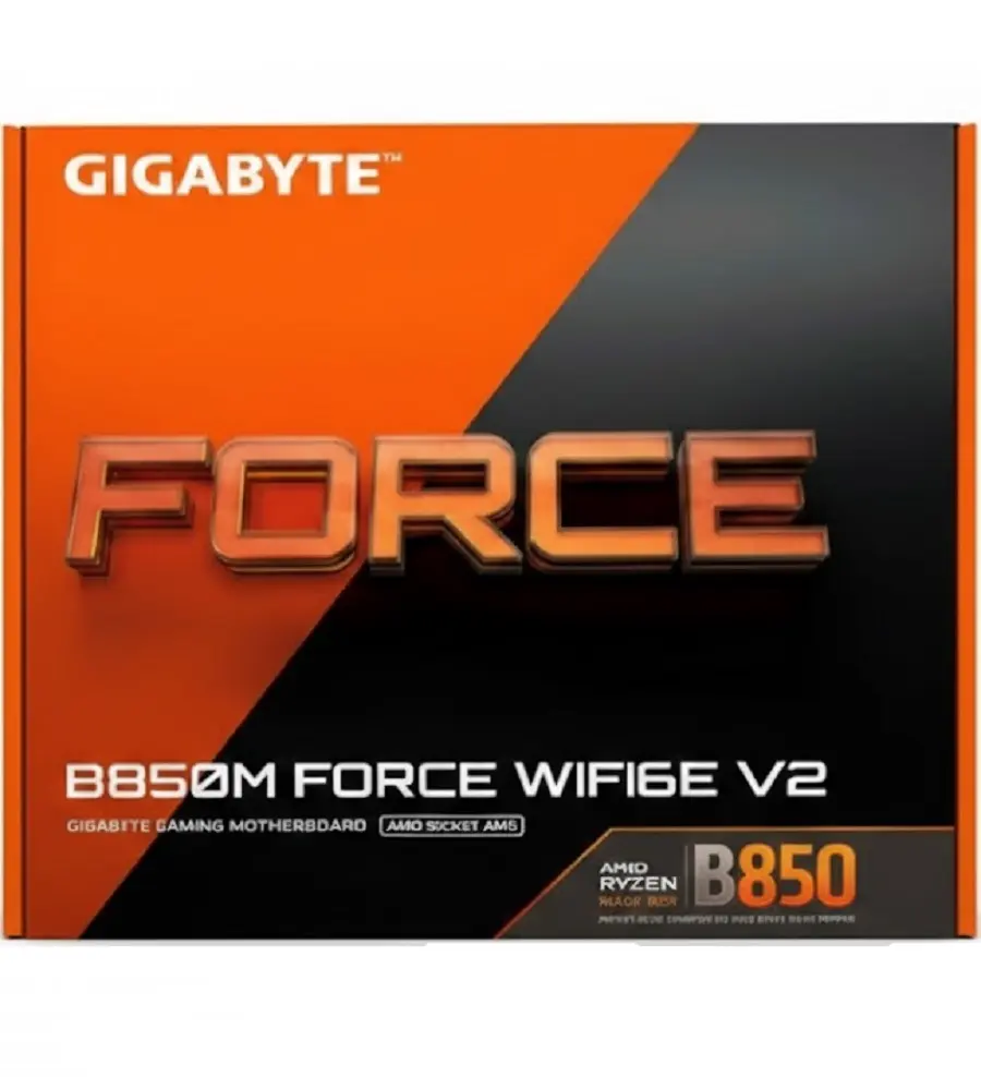 MOTHER AMD B850M WIFI6E V2 GIGABYTE FORCE AM5 2xDDR5 12GB M-ATX 12M DE GARANTIA