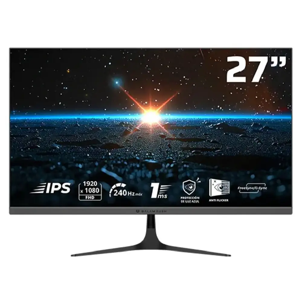 MONITOR 27 BALAM RUSH COSMOS EDGE MCE27P 1MS 240HZ FULL HD FREESYNC IPS DP HDMI BR-944120 12M DE GARANTIA