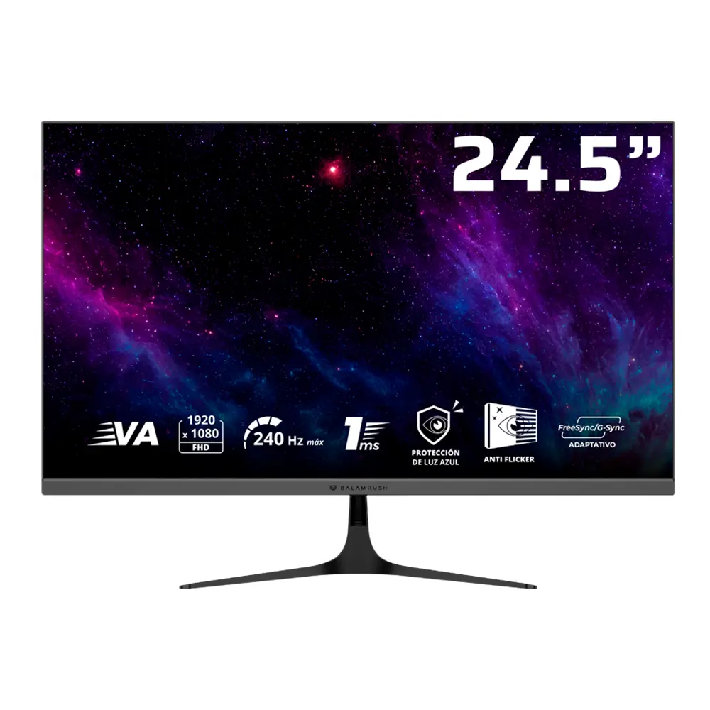 MONITOR 24 BALAM RUSH COSMOS EDGE MCE245P 1MS 240HZ FULL HD FREESYNC VA DP HDMI BR-944113 12M DE GARANTIA