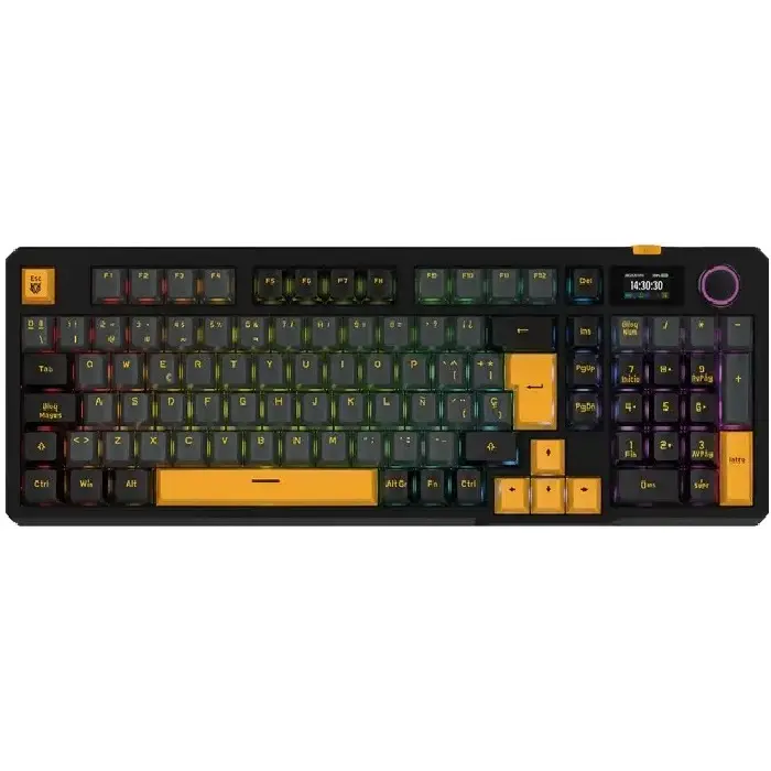 TECLADO BALAM RUSH DEFEAT LEVEL GK3 MECANICO RGB INALAMBRICO PANTALLA IPS NEGRO BR-942492 12M DE GARANTIA