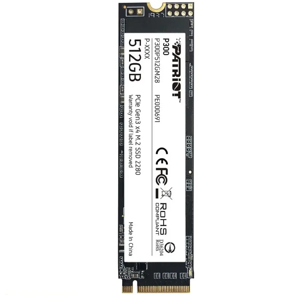 SSD PATRIOT P300 512GB 2280 M2 1700MB 9SE00085-P300P512GM28 11M DE GARANTIA
